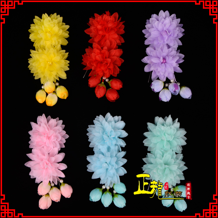 白云头饰化妆包头小姐鬓花头饰戏服头饰 纱兰花