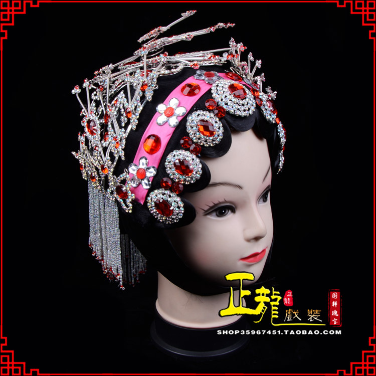 白云戏曲头面木钻一体式整套头面小姐头套 木钻包头